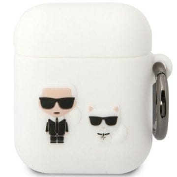Karl Lagerfeld Silikonski ovitek za slušalke Karl Lagerfeld AirPods 1, bel