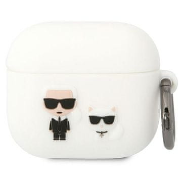 Karl Lagerfeld Silikonski ovitek Karl Lagerfeld za AirPods 3 Karl & Choupette bel