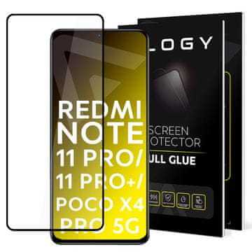 shumee Kaljeno zaščitno steklo Alogy Full Glue za Xiaomi Redmi Note 11 Pro 11 Pro Plus Poco X4 Pro 5G črno