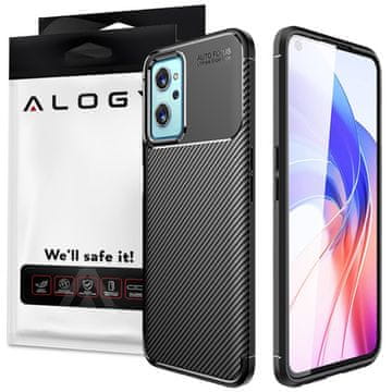shumee Ovitek za Realme 9i Alogy Rugged Armor TPU Cover karbonsko črna