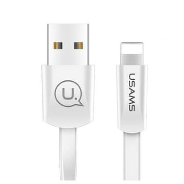 USAMS U2 Lightning ploščat kabel 1,2 m bel SJ199IP02 iPhone 5/6/7/8/X (US-SJ199)