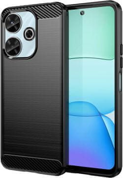 shumee Karbon ovitek za Xiaomi Redmi 13 4G / POCO M6 4G črn