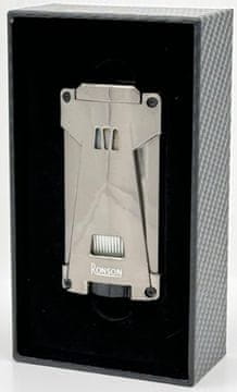 shumee Vžigalnik RONSON HURRICANE RGL119 GREY SATEN s 3 jeti in luknjačem