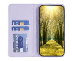 shumee Usnjena karirasta torbica denarnica za Oppo Reno 12 Pro vijolična