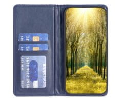 shumee Usnjena karirasta torbica denarnica za Oppo Reno 11F mornarsko modra