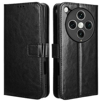 shumee Kovinska usnjena torbica denarnica za Oppo Find X8 Pro črna