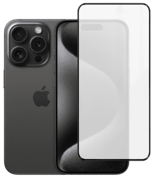 shumee 6D mat kaljeno steklo za iPhone 15 Pro Max črno