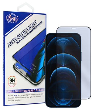 shumee Anti-Blue Full Glue kaljeno steklo za iPhone 12 / 12 Pro črne barve