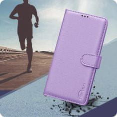 shumee Usnjena denarnica RFID torbica za Oppo A5 Pro 5G vijolična