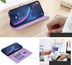 shumee Usnjena denarnica RFID torbica za Oppo A5 Pro 5G vijolična