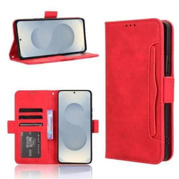 shumee Ovitek Wallet Card Slot za Samsung Galaxy S25+ Plus rdeč