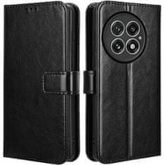 GS Ovitek denarnica Crazy Horse za OnePlus 13, črn