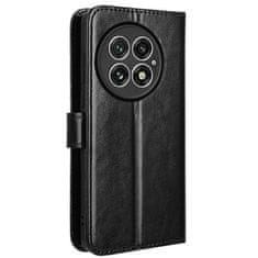 GS Ovitek denarnica Crazy Horse za OnePlus 13, črn