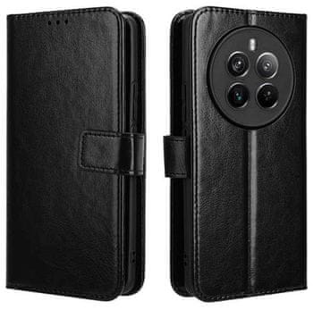 shumee Usnjena torbica denarnica za Realme 12 Pro / 12 Pro+ Plus 5G črna