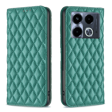 shumee Denarnica, usnjena karirasta torbica za Infinix Note 40 4G zelena