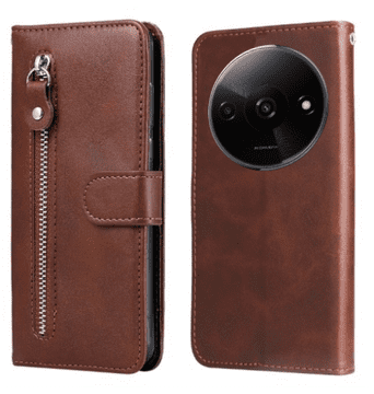 shumee Ovitek denarnica z zadrgo za Xiaomi Redmi A3 rjava