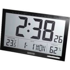 Eurochron Radijsko vodena stenska ura EFWU Jumbo črna 370 mm x 230 mm x 30 mm