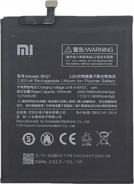 shumee NOVA BATERIJA BN31 BATERIJA ZA XIAOMI REDMI S2 M1803E6G NOTE 5 5A MI 5X A1
