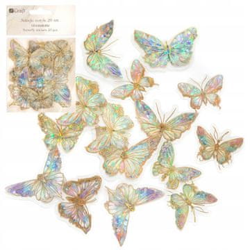 shumee DEKORATIVNE BLEŠČEČE NALEPKE ZA HIŠNE LJUBLJENČKE Scrapbooking 20 kosov DpCraft Metuljčki