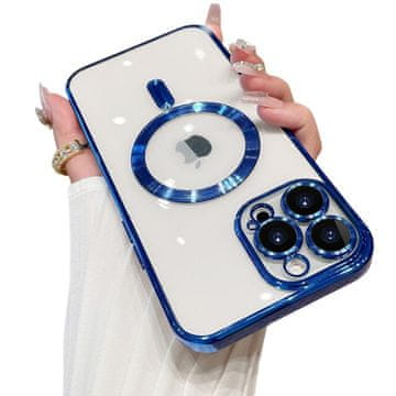 shumee Electro Plated MagSafe ovitek z zaščito kamere za iPhone 14 Pro Blue