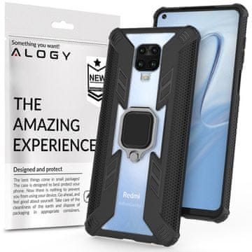 shumee Oklepni ovitek Alogy Ring Carbon Holder za Xiaomi Redmi Note 9S Pro Max