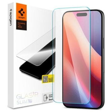 Spigen Kaljeno steklo za iPhone 15 Spigen - 9H, polna prevleka, 1 kos. 0,2 mm