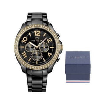 shumee Originalna kremenčeva ura Tommy Hilfiger Serena iz črnega zlata - 1781496