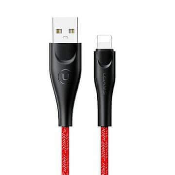USAMS pleteni kabel U41 lightning 1m2A rdeč/rdeč SJ391USB02 (US-SJ391) hitro polnjenje