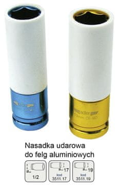 Adler ADLER NASADNI KLJUČ ZA ALUMINIJASTA KOLESA 1/2" 17 mm