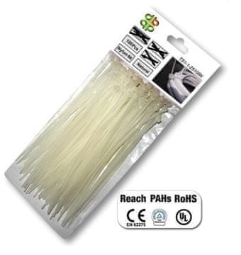 shumee BELI PLASTIČNI TRAK 4,8 x 450 mm 100 kosov.
