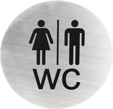 shumee NALEPKA ZA VRATA WC WC ŽENSKE MOŠKE UNISEX KROŽ SREBRNA 10x10cm