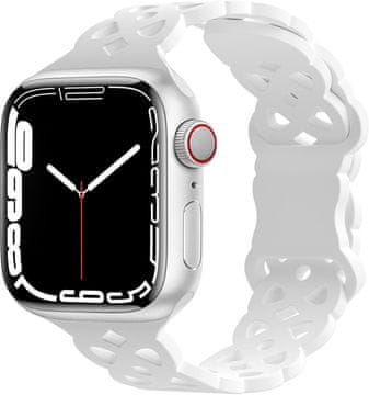 shumee APPLE PAŠEK ZA URO 42/44/45 mm SE/9/8/7/6/5/4/3/2/1 BEL AŽUR