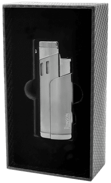 shumee Vžigalnik RONSON CYCLON GUN METAL 3 JET z luknjačem za cigare, šoba