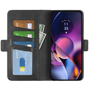 shumee Etui denarnica za Motorola Moto G54 črn