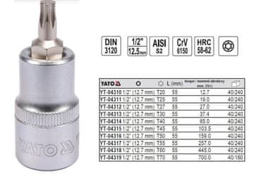 TOYA Yato Torx ključ 1/2" T25x55mm