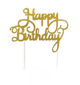 shumee GOLDEN HAPPY BIRTHDAY TORTA TOPPER BLEŠČICE ROJSTNODNEVNA ZABAVA