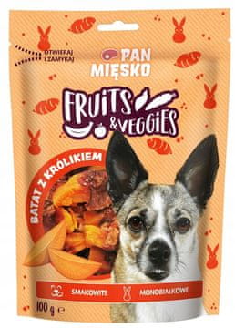 shumee Mr. Mięsko poslastica za pse SLADKI KROMPIR z ZAJCEM 100 g sadja in zelenjave