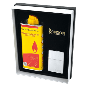 shumee Darilni set za bencinske vžigalnike RONSON CHROME POLISHED