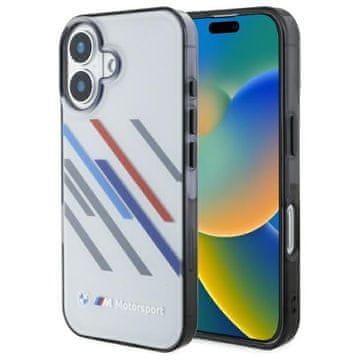 shumee Ovitek BMW Motosport Hardcase Stripes siv za iPhone 16