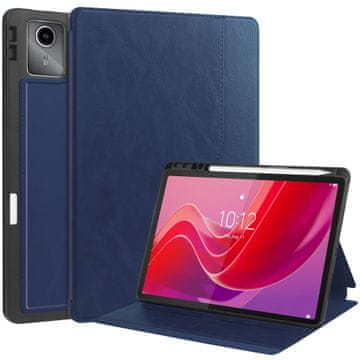 shumee Usnjena pametna torbica za Lenovo Tab M11 11.0 TB-330 / K11E mornarsko modra