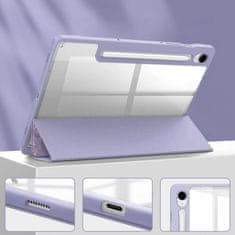 GS Ovitek za Samsung Galaxy Tab S10 Lite / S10 FE / S9 FE, Smartcase Hybrid, z držalom za pisalo, marmorno vijolična