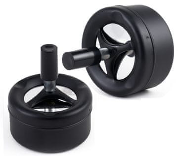 shumee Avtomatski vrtljivi pepelnik 8cm črn