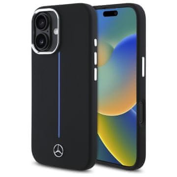 MERCEDES Silikonski ovitek Mercedes Blue Stripe MagSafe za iPhone 16