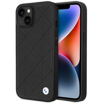 Bmw Ovitek BMW Leather Quilted za iPhone 14, črn