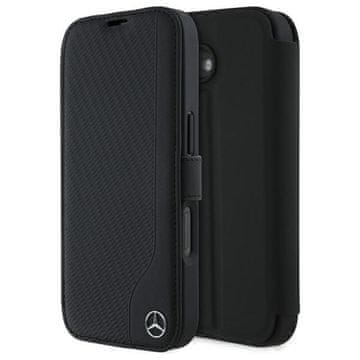 MERCEDES Ovitek za iPhone 16 Mercedes, usnje, imitacija lesa, črne barve