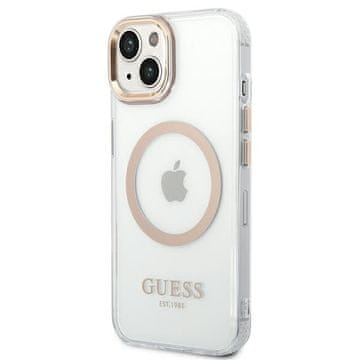 Guess OVITEK GUESS HARDCASE ZA IPHONE 13 14 15 ZA MAGSAFE S KOVINSKIM OBRISOM
