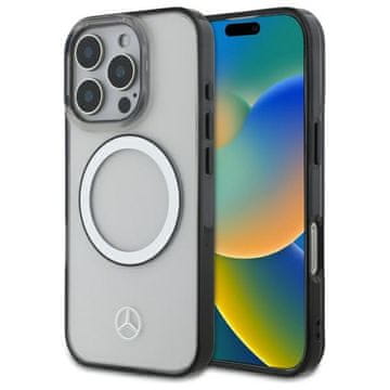 MERCEDES Prozoren ovitek z logotipom Mercedes MagSafe za iPhone 16 Pro