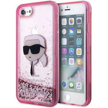 Karl Lagerfeld Karl Lagerfeld trdi ovitek za iPhone 7 z bleščečimi roza odtenki