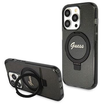 Guess Ovitek Guess MagSafe z bleščečim stojalom za iPhone 13 Pro Max, črne barve