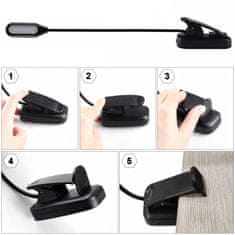 shumee Alogy LED nočna lučka za branje, nastavljiva, fleksibilna, brezžična, mikro USB, črna